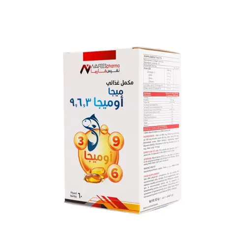 نفيس فارما  مكمل غذائي ميجا اوميجا 9,6,3 - 60 كبسولة جلاتينية