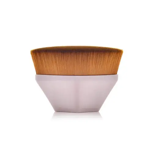 فرشاة مكياج سداسية لتوزيع البودرة وكريم الأساس مع حافظة واقية - قطعة واحدة 