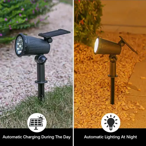9 مصابيح LED تعمل بالطاقة الشمسية، خارجية IP65 مقاومة للماء، مصابيح كشاف، سطوع قابل للتعديل لديكور فناء الممر الخلفي للحديقة