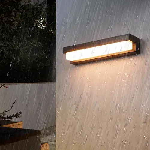 مصباح جداري خارجي يعمل بالطاقة الشمسية LED مقاوم للماء IP55 مع مستشعر للحدائق والفلل وإضاءة المداخل وتزيين الأسوار