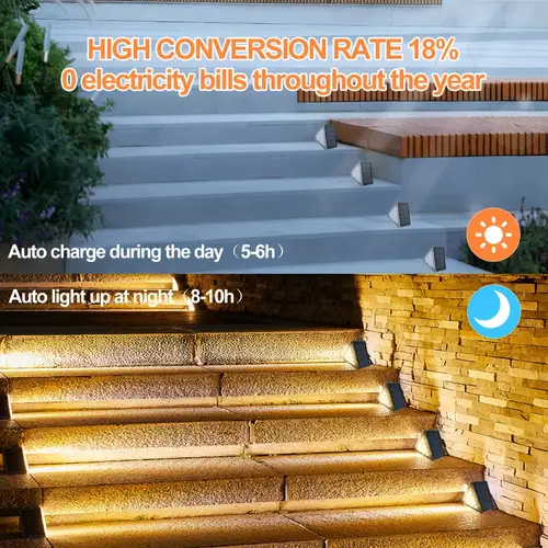 AlliLit 1 ~ 16 قطعة LED ضوء الخطوة الشمسية في الهواء الطلق مقاوم للماء سطح الطاقة الشمسية درج مصباح للفناء حديقة الديكور درب