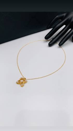 YELLOW GOLD NECKLACE K21 WITH CULTURED PEARL