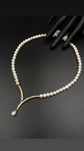 GOLD NECKLACE K18 WITH CULTURED PEARL