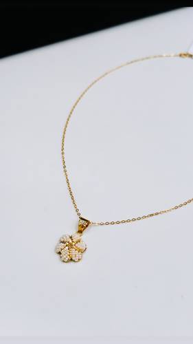 YELLOW GOLD NECKLACE K21 WITH CULTURED PEARL