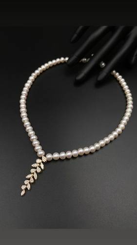 GOLD NECKLACE K18 WITH CULTURED PEARL