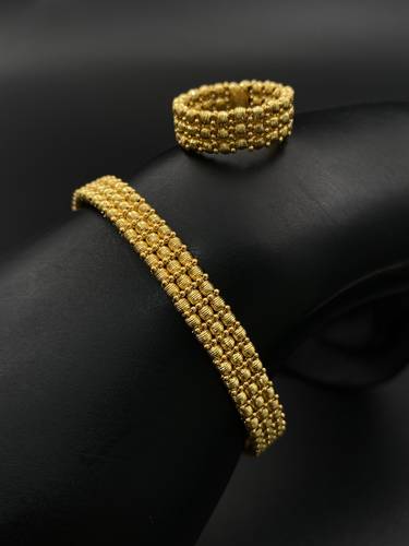 سوارة مع خاتم ذهب عيار 21