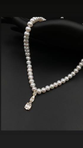 GOLD NECKLACE K18 WITH CULTURED PEARL