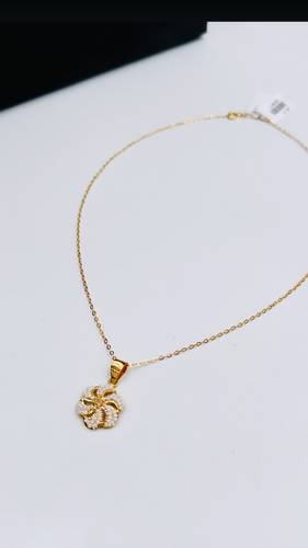 YELLOW GOLD NECKLACE K21 WITH CULTURED PEARL