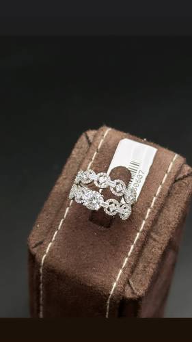 WHITE GOLD TWINS RING 18K