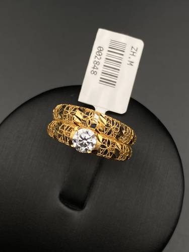 YELLOW GOLD RING TWIN K21 