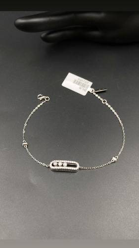GOLD WHITE BRACELET K18