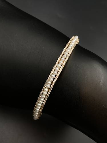 GOLD BRACELET K18 WITH CULTUREL PEARL 
