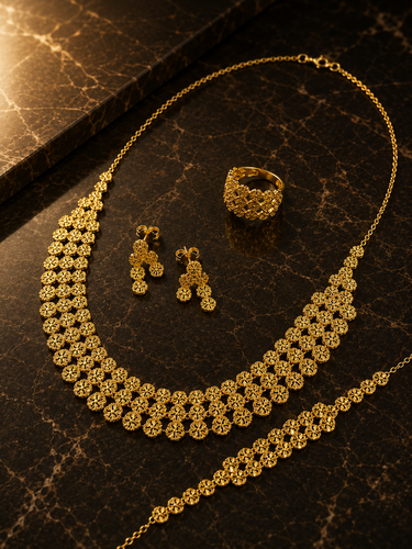 طقم ذهب اصفر عيار 21