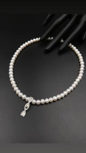 GOLD NECKLACE K18 WITH CULTURED PEARL
