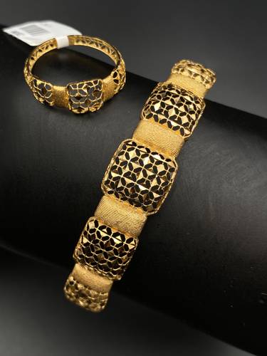 سوارة مع خاتم ذهب اصفر عيار 21 