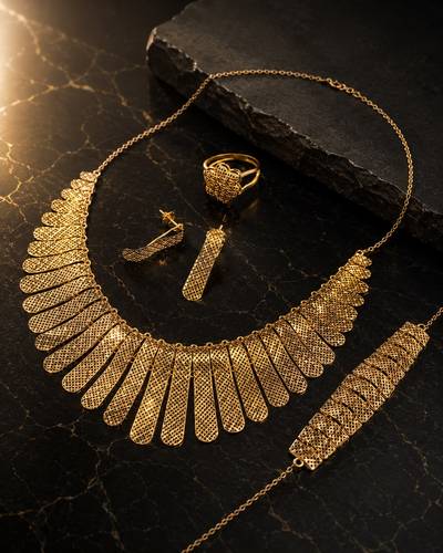 طقم ذهب اصفر عيار 21