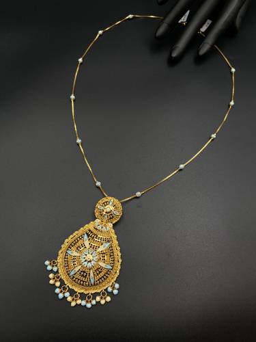 GOLD LONG NECKLACE K21 