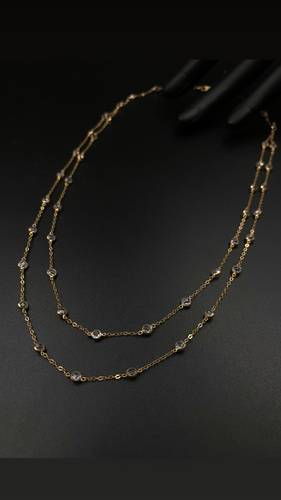 GOLD STON NECKLACE K18