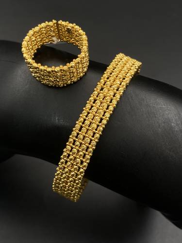 سوارة مع خاتم ذهب عيار 21 