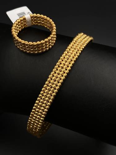 سوارة مع خاتم ذهب عيار 21 