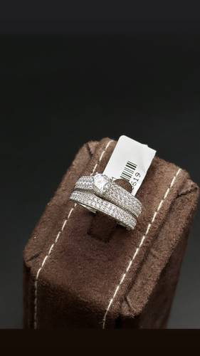 WHITE GOLD TWINS RING 18K