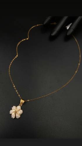 GOLD NECKLACE K21 WITH CULTURED PEARL