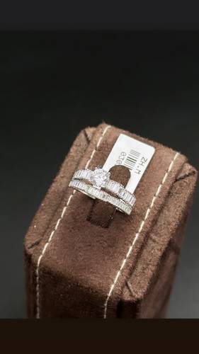 WHITE GOLD TWINS RING 18K