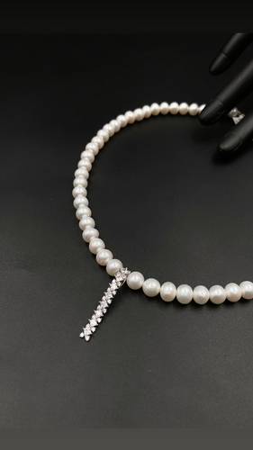 GOLD NECKLACE K18 WITH CULTURED PEARL