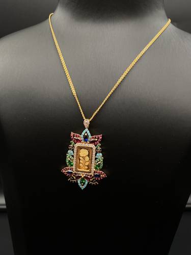 GOLD FRAME WITH GOLD BAR NECKLACE K21 & K24