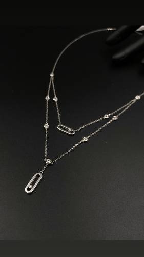 WHITE GOLD NECKLACE K18