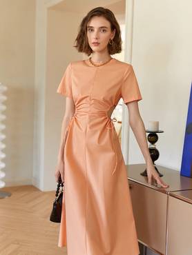 Elegant Waist Cut-Out Midi Dress