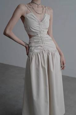 Ruched Strappy Dress