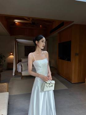 Lace Satin Dress