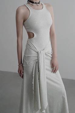Asymmetric Drape Dress
