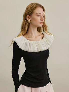 French Ruffle Collar Blouse