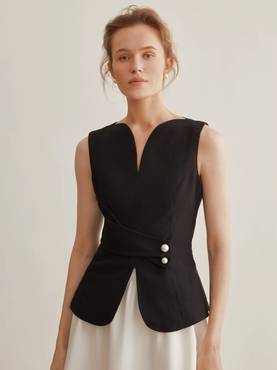 Pearl Button Tailored Vest