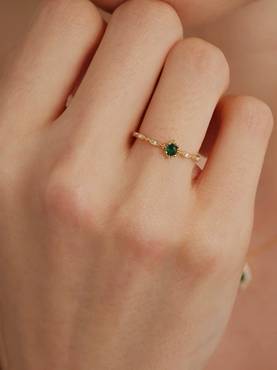 Emerald Glow Zircon Ring