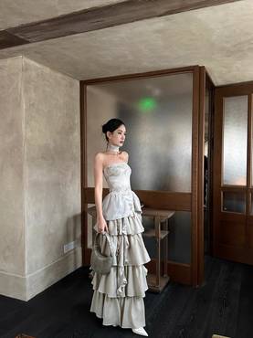 Layered Pleated Skirt Set