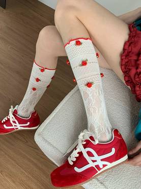 Cherry Lace Socks