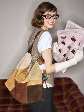 Patchwork Suede Hobo Bag