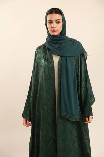 حرير مغسول مشجر اخضر غامق