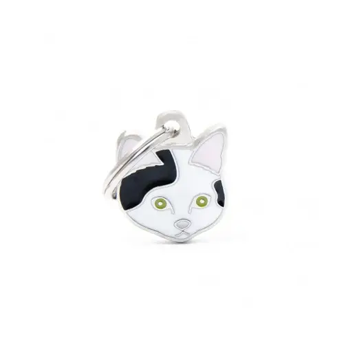European cat pendant in black and white