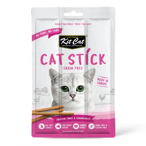 Kit Kat Cat Treats Sticks, Chicken & Duck Flavor with Cherry, 15g
