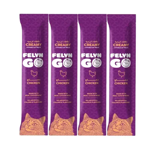 Felyn Go Creamy Lickable Treats Chicken Sachet 4x15g