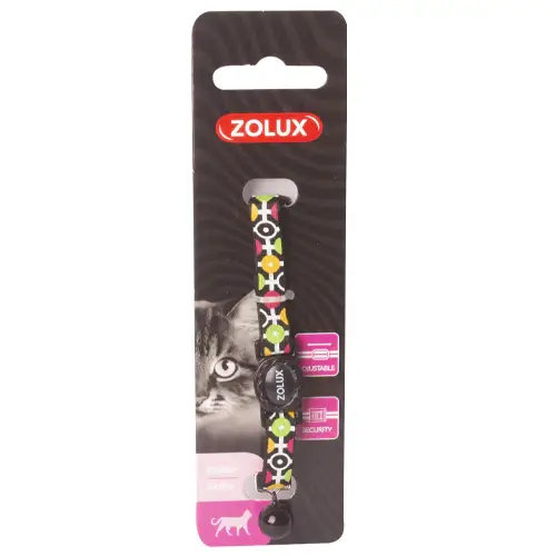 Zolux black nylon collar with a distinctive pattern