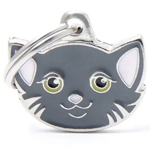 European grey cat-shaped necklace