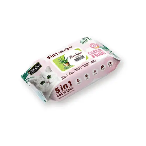 Kit Kat 5-in-1 Aloe Vera Scented Cat Wipes, 80 Wipes
