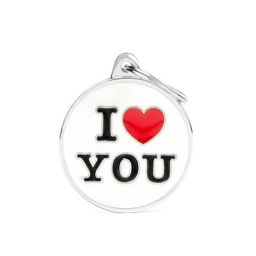 I Love You circular necklace