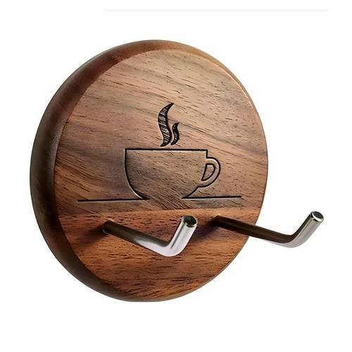 حامل جداري من خشب الجوز لحامل الفلتر