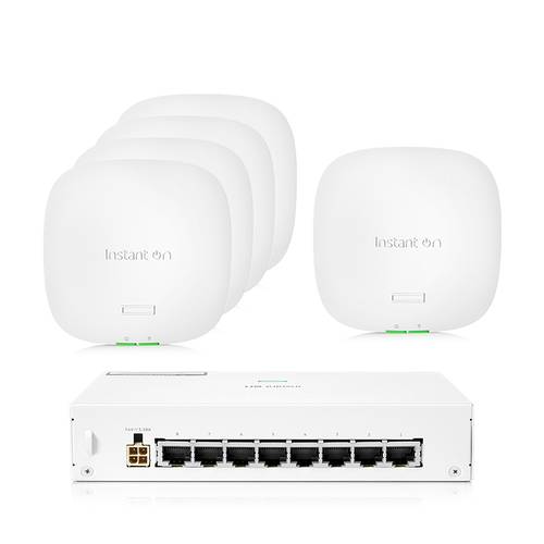 حزمة اكسيس بوينت  HPE Networking الفورية AP32 وAP22 وسويتش 8 منافذ